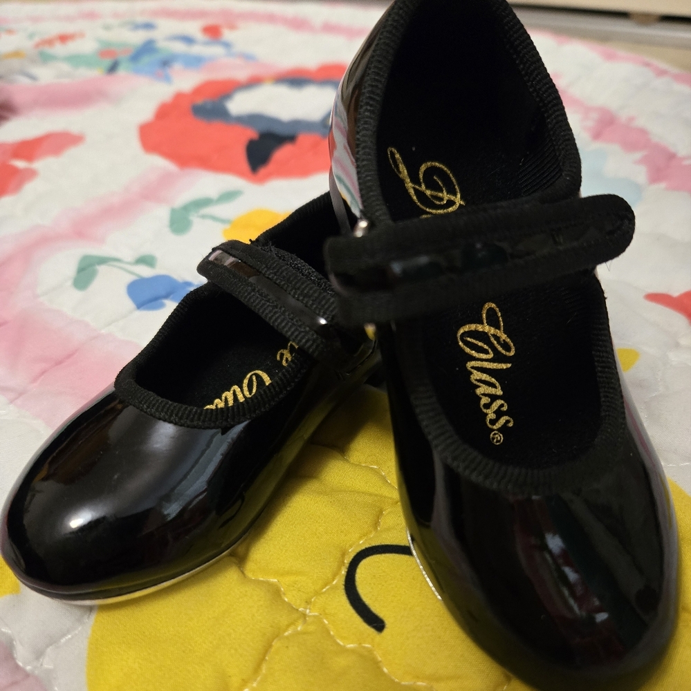 Elegant Black Tap Shoes (Toddler Girl)